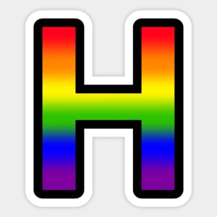 Rainbow Letter H Sticker